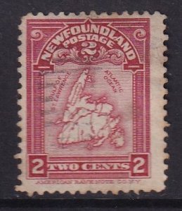 Newfoundland  #86 used 1908 map 2c