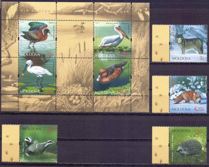 Moldova. 2011. 759-62, bl56. Fauna of Moldova. MNH. 