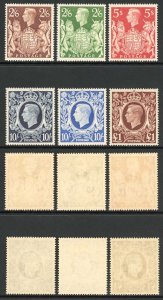 SG476/478c KGVI High Values Set 6 values Fine M/M