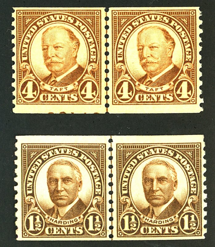 U.S. #686-687 MINT LINE PAIRS OG NH