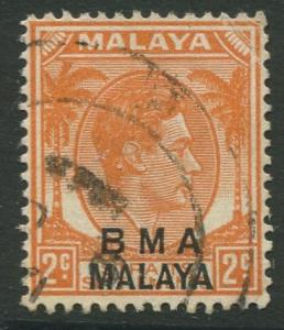 Straits Settlements - Scott 257 - KGVI Overprint - 1945 - FU - 2c Stamp