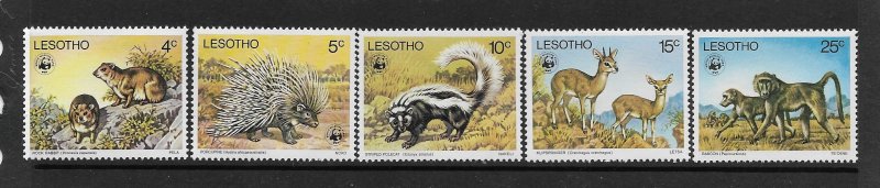 LESOTHO #228-32  WILD ANIMALS  WWF  MNH