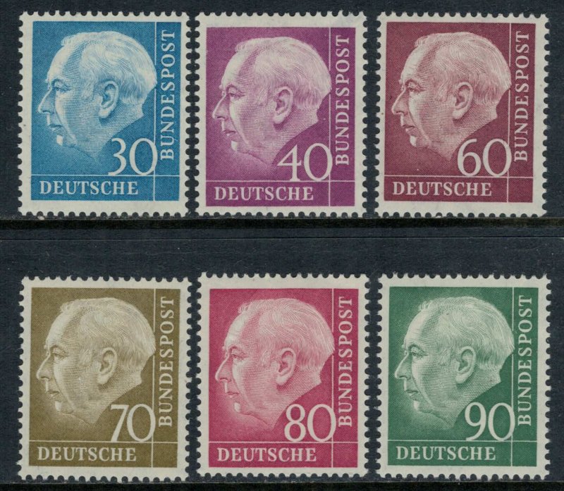 Germany #712-3,5-8*  CV $24.35  Pres. Heuss