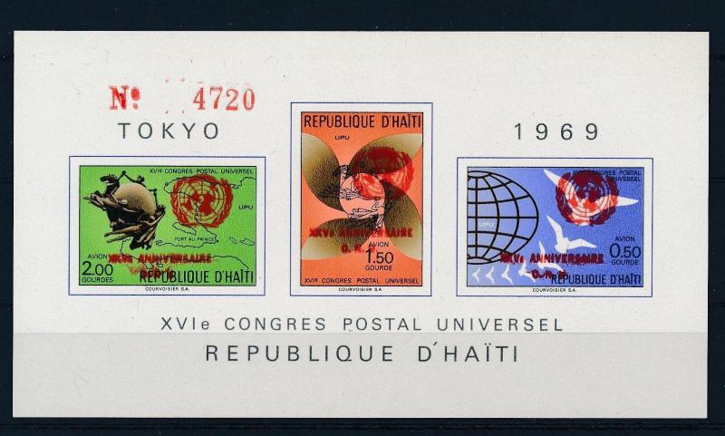 [19630] Haiti 1970 UPU Congres Tokyo 1970 OVP UNO VF Souvenir Sheet MNH