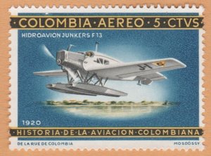 AIRMAIL STAMP FROM COLOMBIA 1965. SCOTT # C471. USED. # 3