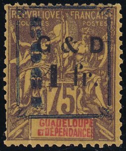 Guadeloupe 1904 SC 53 Var / Maury 53 VI Mint 