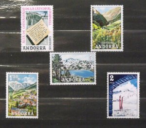 7914   Andorra, Spanish   MNH # 63, 64, 65, 66, 89          CV$ 5.20