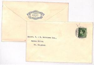 GB 1937 KEVIII Yorks Huddersfield *HONLEY* CDS Keighley Covers{2}{samwells}JJ71