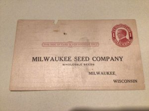 U. S. Milwaukee Seed Company  1911 postal card 67068