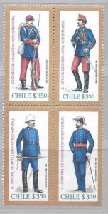 Chile 584a Military Uniforms block MNH