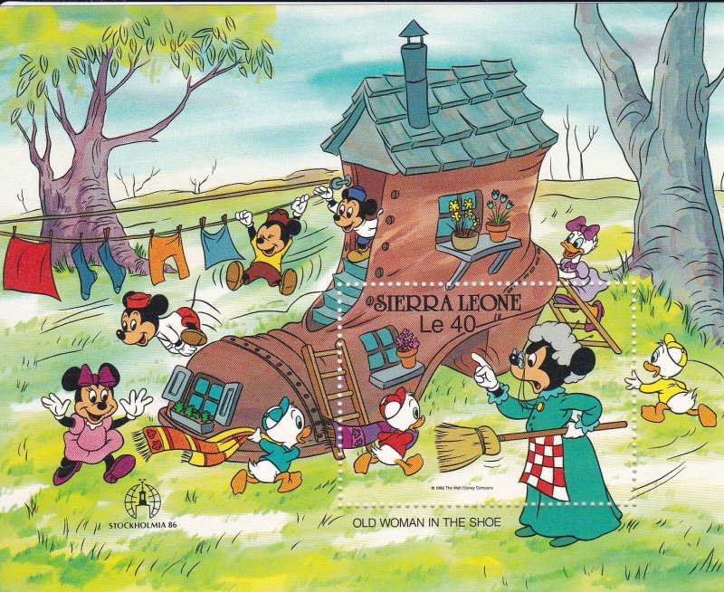 Sierra Leone # 799-806 & 807-808, Disney Characters. Hinged 1/3 Cat
