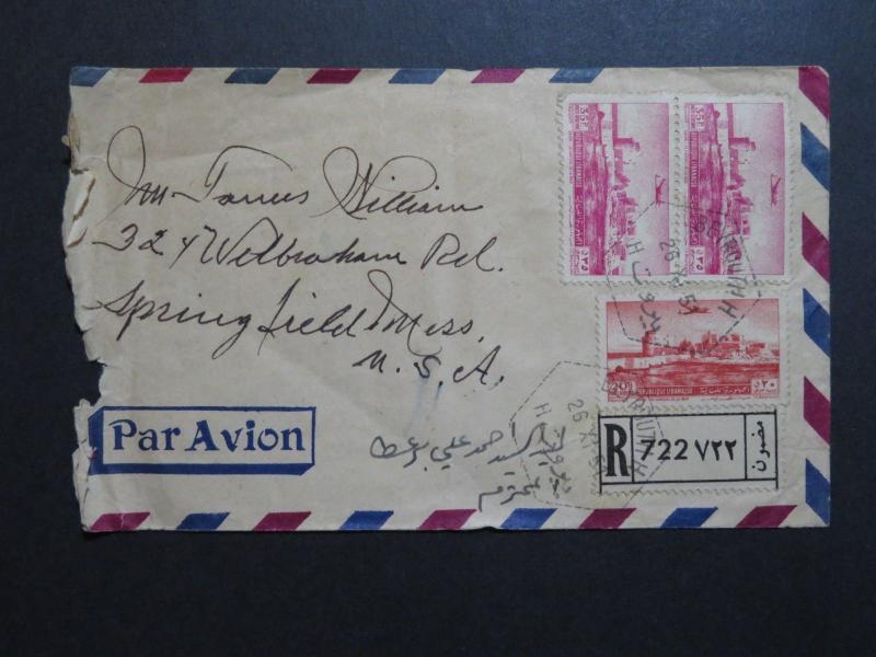 Lebanon 1951 Registered Cover to USA - Z8654