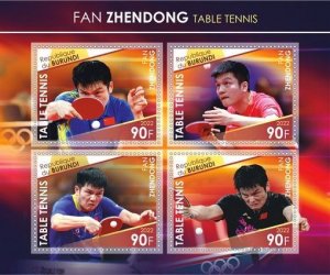 Stamps.Sports. Table Tennis 2022 year 1+1 sheets perf Burundi