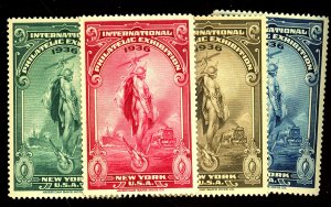 1936 (4) PHILATELIC INTERNATIONAL EXPO FVF OG LH 2 WITH THINS