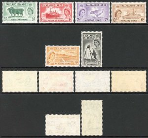 Falkland Is SG187/92 1955 Set low vals M/M top 3 are U/M Cat 40 pounds