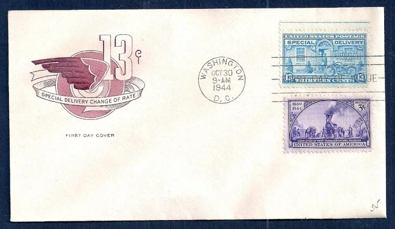 UNITED STATES FDC 13¢ Special Delivery 1944 Farnam