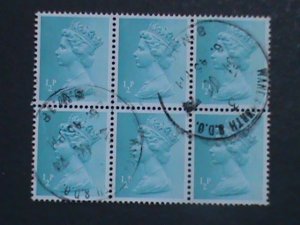 ​GREAT BRITAIN- QUEEN ELIZABETH II USED BLOCK OF 6- VF -WE SHIP TO WORLD WIDE