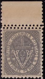 Br. Columbia #  7  Mint  VF  Forgery double perf margin