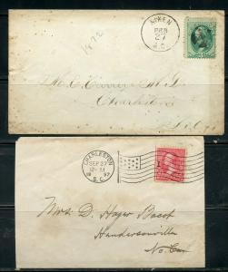 US POSTAL HISTORY OF STATE OF SOUTH CAROLINA LOT OF 12 COVERS 1871-1951 AS SHOWN 