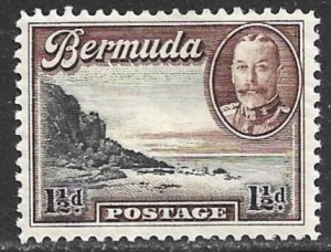 BERMUDA 1936-40 KGV 1 1/2d South Shore Pictorial Sc 107 MH
