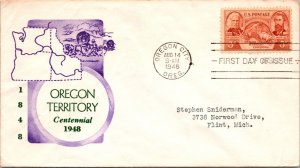 FDC 1948 - Oregon Territory Centennial - Oregon City, Oreg - F38137