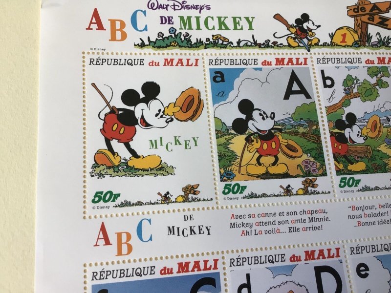 Republic Du Mali Walt Disney Mickey ABC mint never hinged stamps sheet Ref 55151