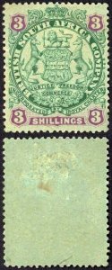 Rhodesia SG36 3/- Green and Mauve/blue M/M Cat 90 pounds