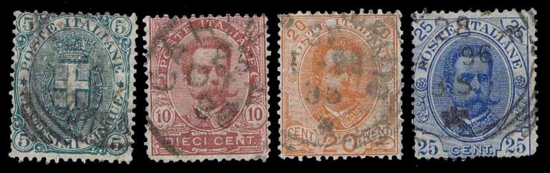 1891-96 ITALY #67-70 DEFINITIVES - USED - F/VF & BETTER - CV$17.20 (ESP#1076)