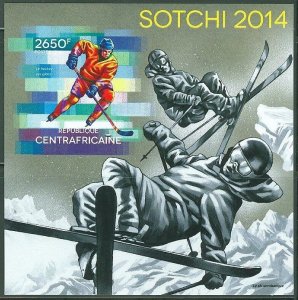 CENTRAL AFRICA  2014 SOCHI WINTER OLYMPICS 2014  S/S MINT NH IMPERFORATED