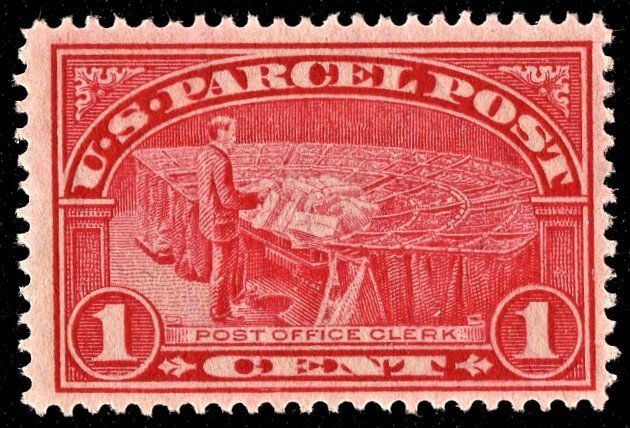 US Q1 MNH VF 1 Cent Postal Clerk S/L Watermark Perforated 12