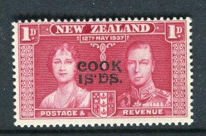 COOK ISLANDS; 1937 early GVI Coronation issue fine Mint hinged 1d. value