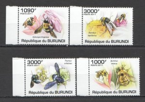 Oz0383 2011 Burundi Fauna Honey Bees Insects Set Mnh