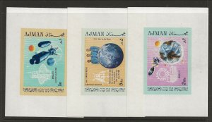 AJMAN MI BL 149-51 NH issue of 1969 - 3 SOUVENIR SHEET - SPACE