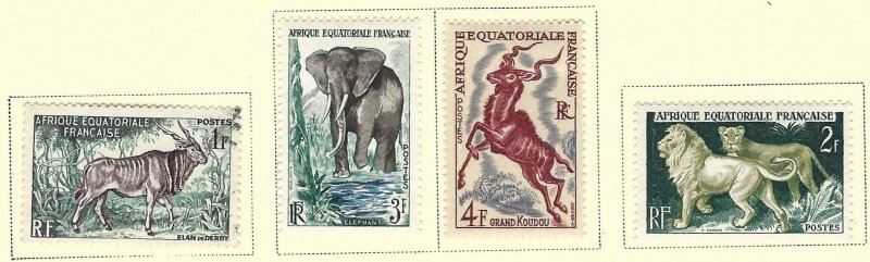 French Equatorial Africa 195-98 used + MLH cv $2.90 BIN $1.50