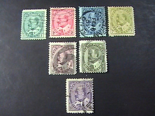 CANADA # 89-95--USED-------COMPLETE SET---KEVII---1898