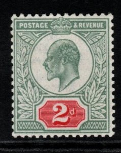 GB SG225 1902 2d YELLOWISH GREEN & CARMINE-RED MNH 