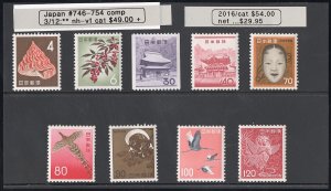 Japan Stamps # 746-754 MNH VF Scott Value $54.00