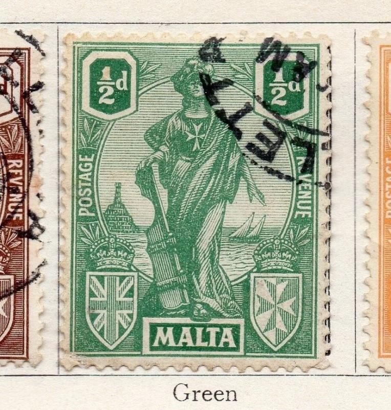 Malta 1922-23 Early Issue Fine Used 1/2d. 159298