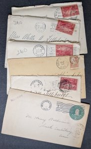 EDW1949SELL : USA 6 piece New Haven CT postal history lot inc several to UK