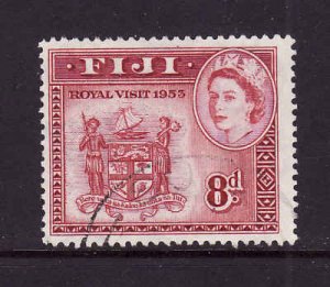 Fiji-SC#155-used-8p carmine lake-QEII Royal Visit-