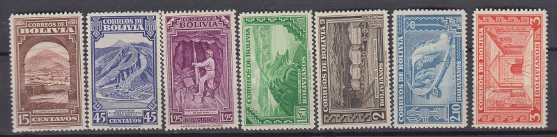 J39617, JL stamps,1943 bolivia set mh #290-6 designs