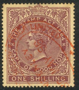 CAPE OF GOOD HOPE 1885 1sh QV General Revenue BFT.115 Used