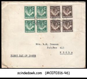 NORTHERN RHODESIA - 1938 KGVI SG#26 & 28 - 8V - FDC