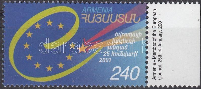 Armenia stamp Reception of Council of Europe margin stamp MNH 2001 WS125821