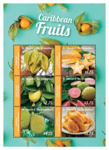 St. Vincent 2017 - Caribbean Fruits, Jackfruit, Guava - Sheet of 6 Stamps - MNH