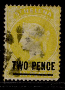 ST. HELENA QV SG22, 2d yellow, USED. Cat £50.