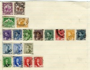 IRAQ; 1930s-40s early issues small useful used group of stamps on page