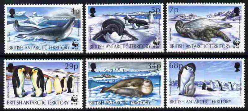 British Antarctic Territory 1992 WWF - Seals & Pengui...