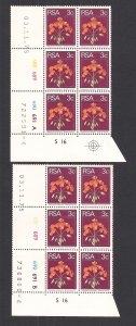 SOUTH AFRICA SC# 410  CONTROL B/6  CYLINDER #688-91  PANE A&B #3  FVF/MNH  1975