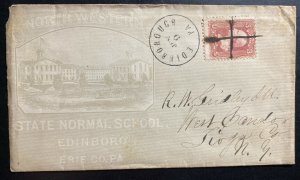 1880s Edinboroug PA USA Advertising Cover State Normal School